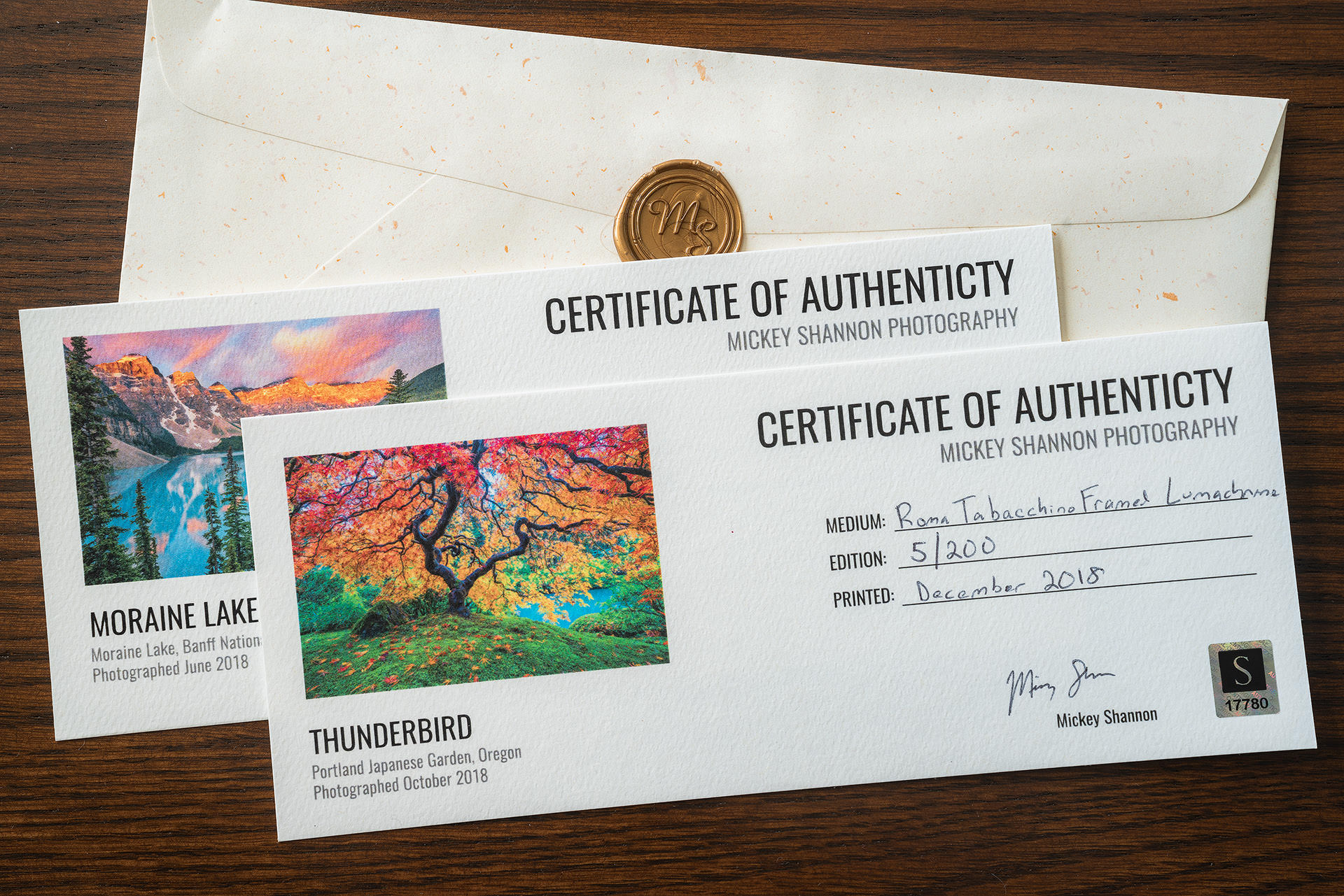 Certificate of Authenticity