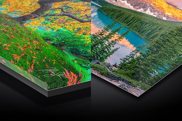 Metal vs. Acrylic Prints | Renderings of metal and acrylic prints