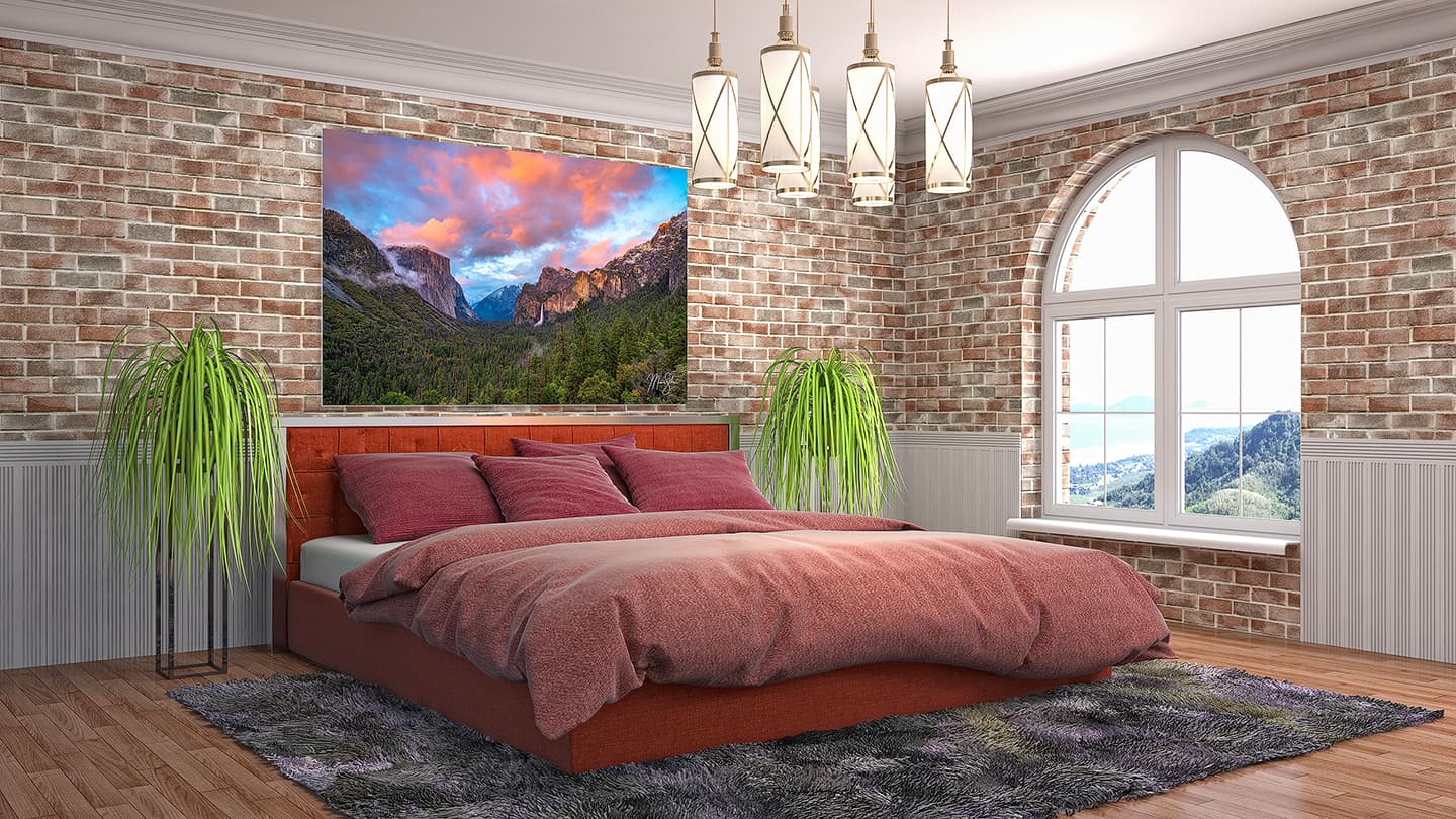 California Mountain Home Bedroom Interior Design Art