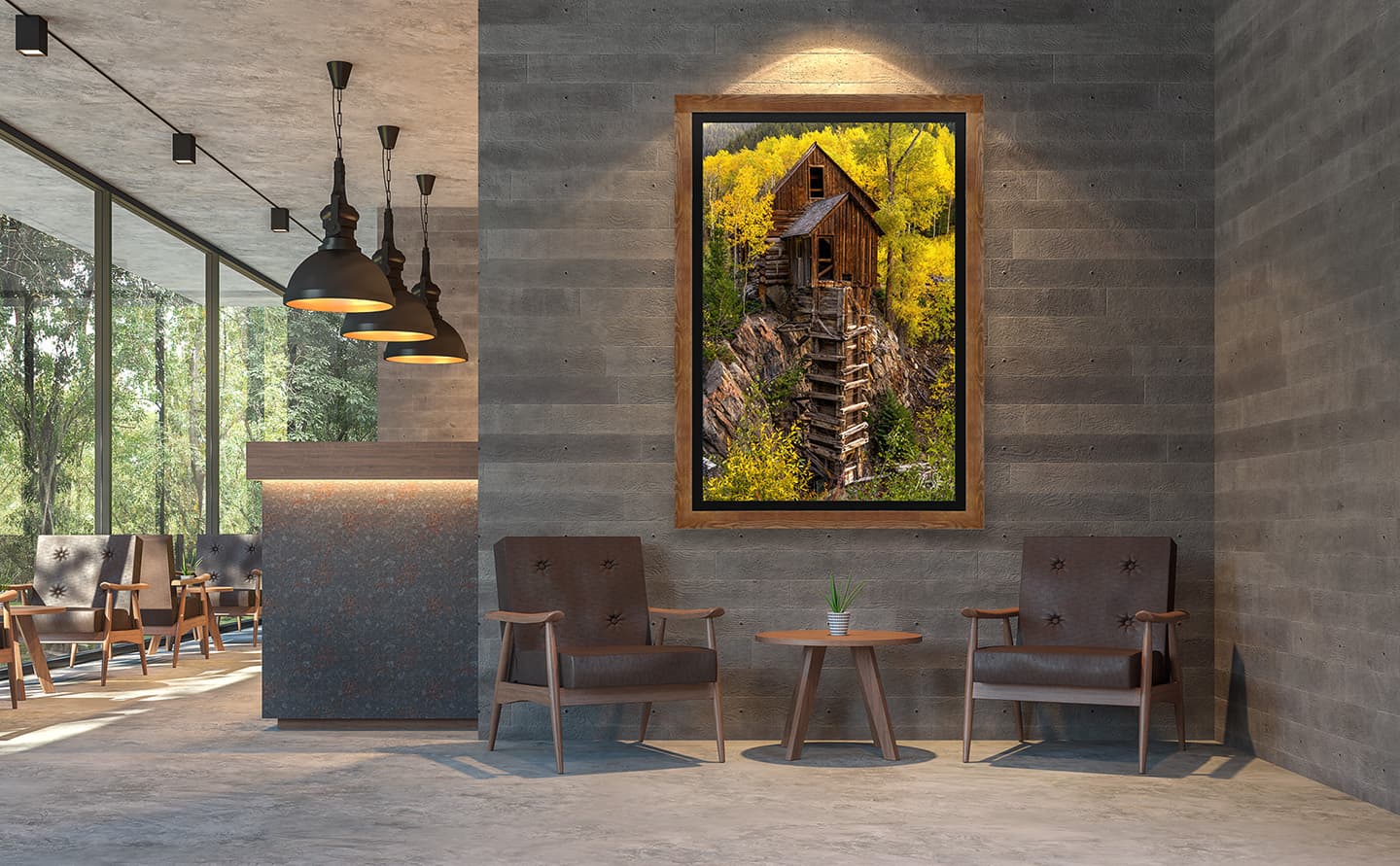 Historic Crystal Mill | ROMA Arber Smoked Pine Framed Print