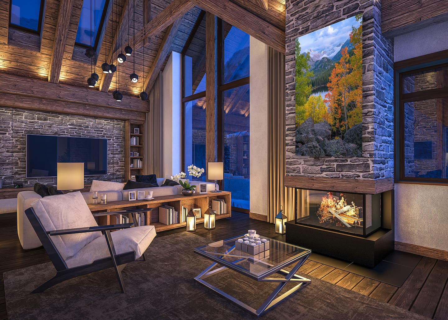 Rustic Mountain Cabin Interior Design