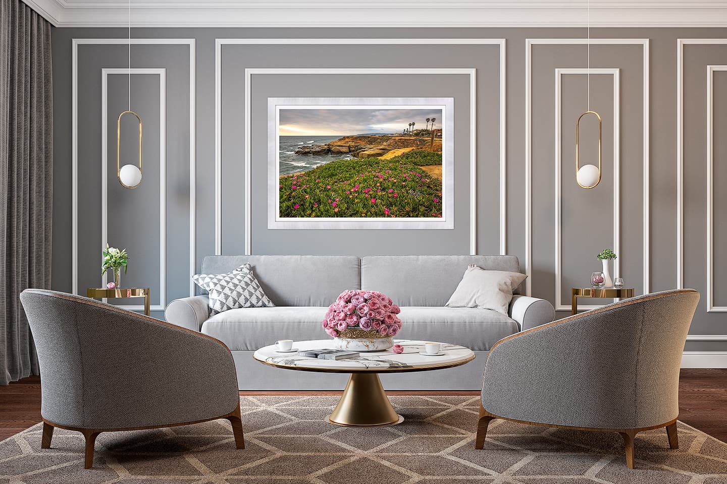 Spring in San Diego | ROMA Arber White Framed Print