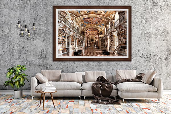 Key West Sunrise pictured as a triptych under gallery lighting