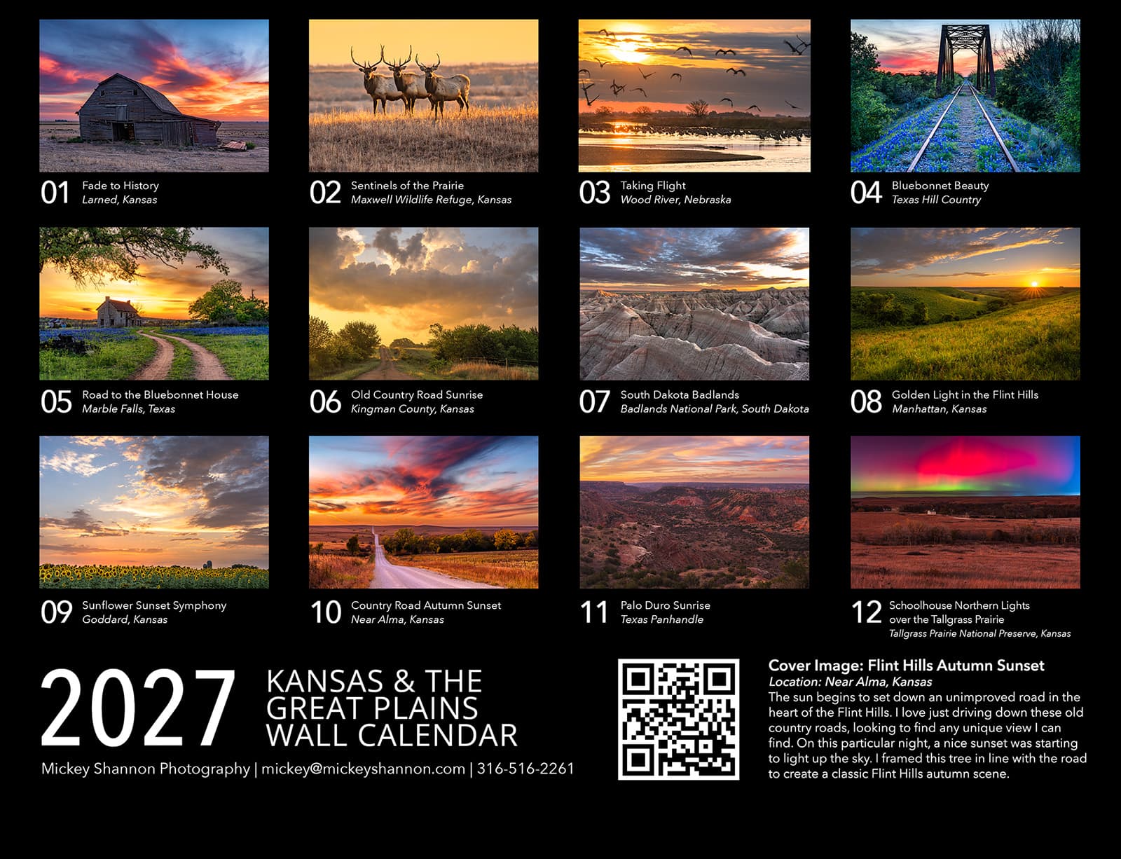 Kansas is Beautiful 2027 calendar back cover