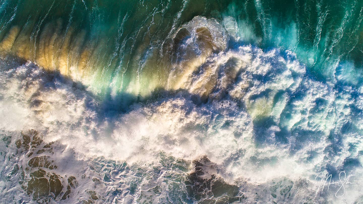 Aerial Chaos - Tunnels Beach, Kauai, Hawaii