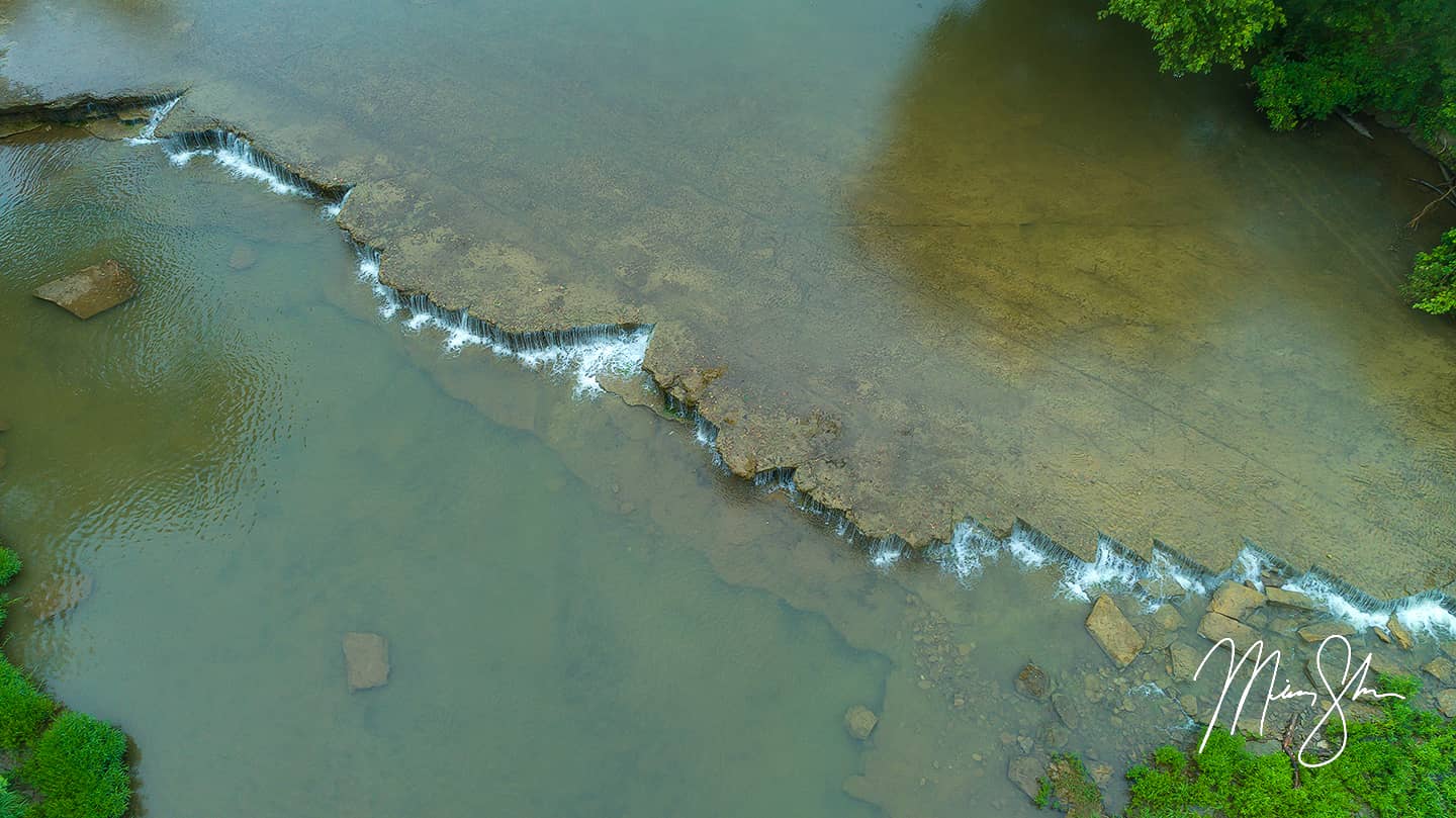 Aerial Osro Falls - Osro Falls, Cedar Vale, Kansas