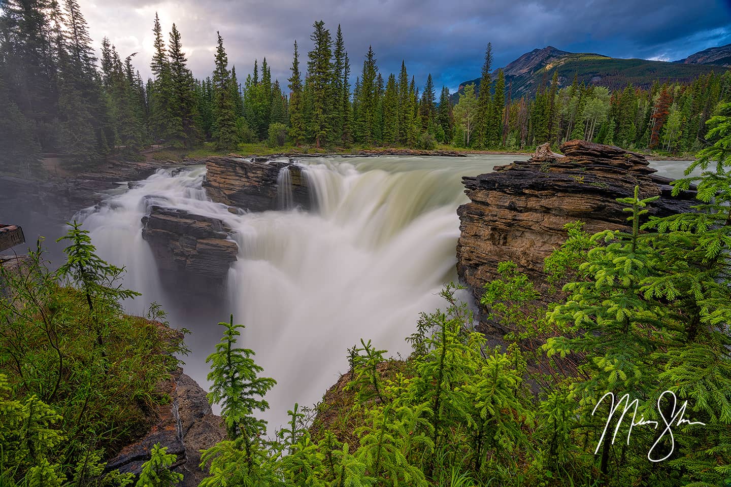 Open edition fine art print of Athabasca Falls in Jasper National Park