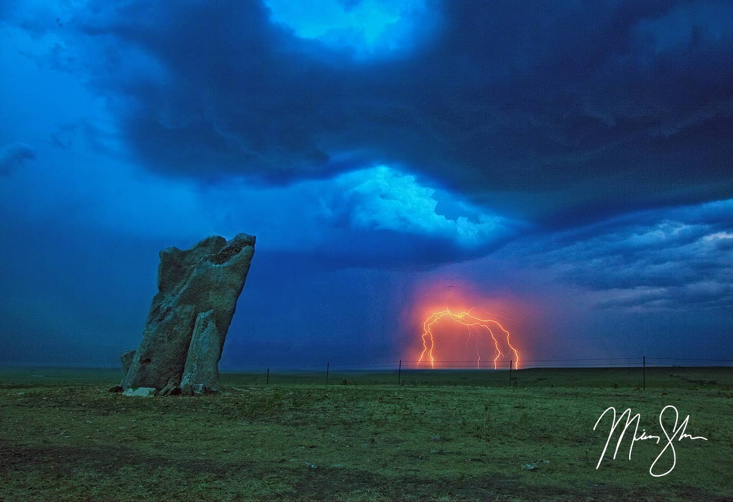 Atmospheric Teter Rock - Teter Rock, Flint Hills near Cassoday, Kansas