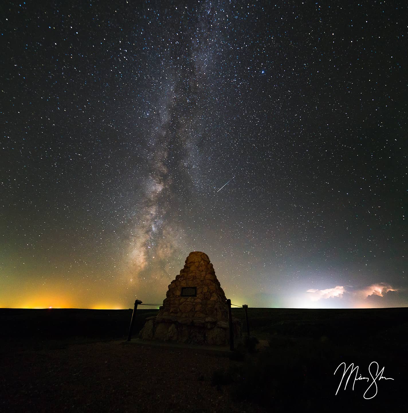 Battle Canyon Monument Milky Way - Battle Canyon, Lake Scott State Park, Kansas