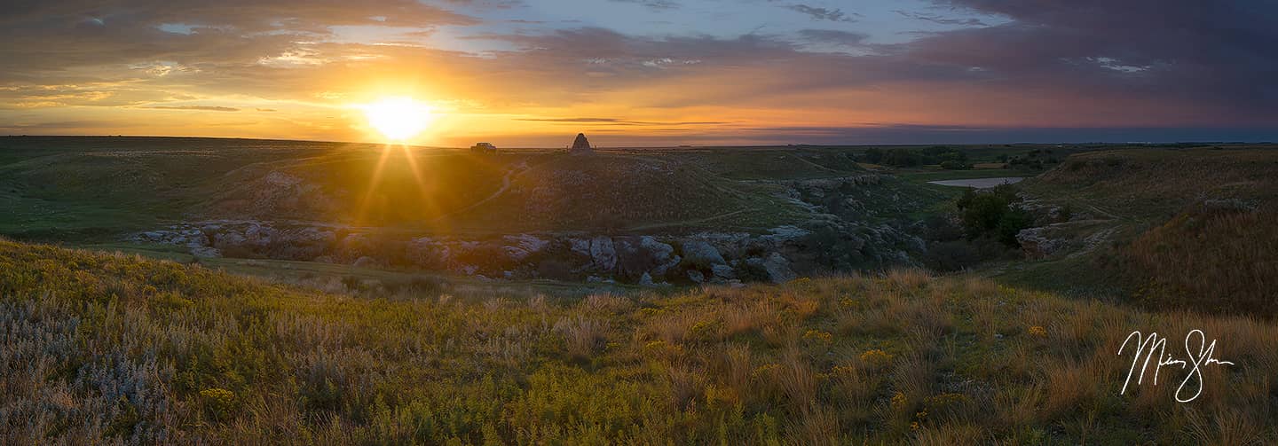 Battle Canyon Sunrise - Battle Canyon, Lake Scott State Park, Kansas