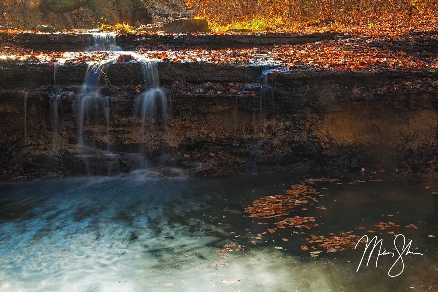 Chase Lake Falls of Gold - Chase State Fishing Lake, Kansas