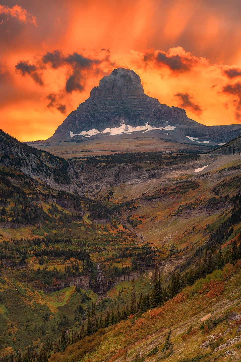 Clements Mountain Sunset - Logan Pass, Glacier National Park, Montana