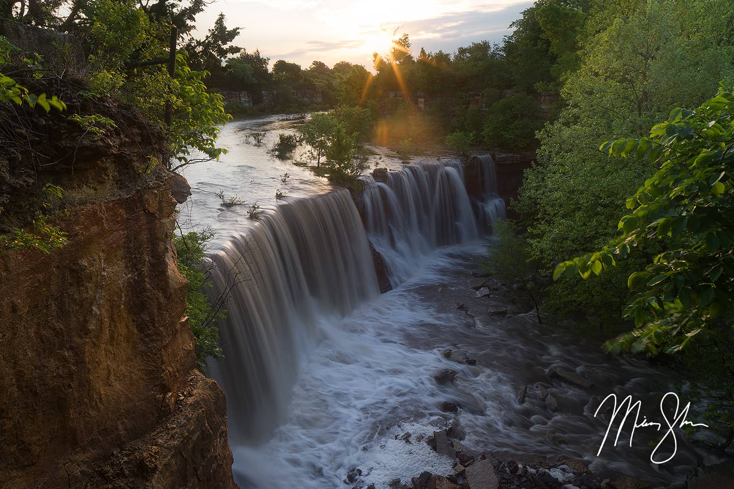 Cowley Falls Sunrise - Cowley Falls, Arkansas City, Kansas