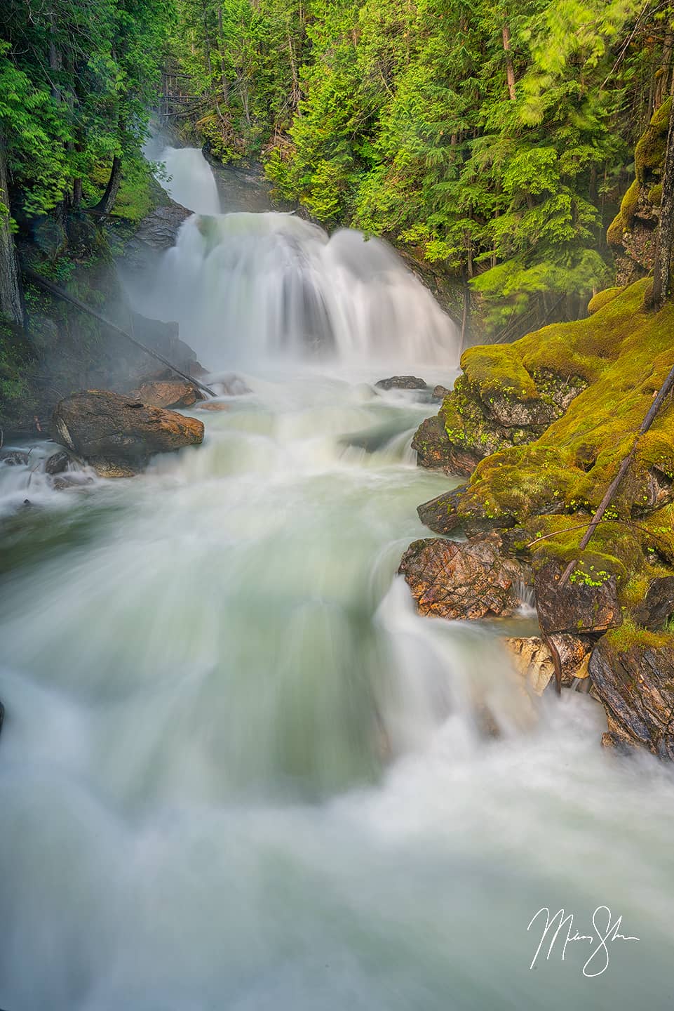 Open edition fine art print of Crazy Creek Falls in southern British Columbia