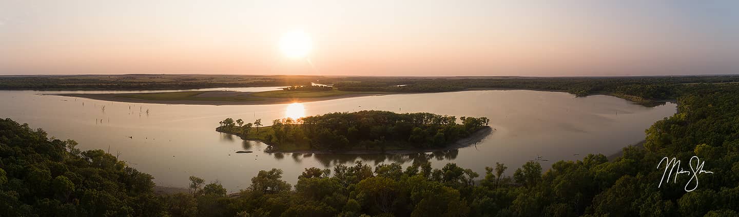 Cross Timbers Sunset Panorama - Cross Timbers State Park, Toronto, Kansas