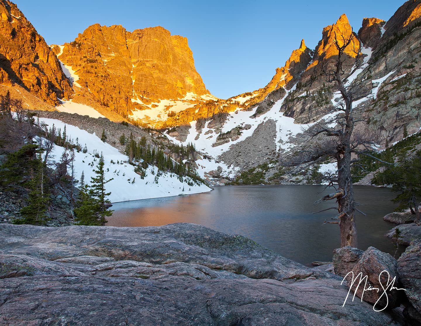 Emerald Lake Alpineglow - Emerald Lake, Estes Park, Rocky Mountain National Park, Colorado