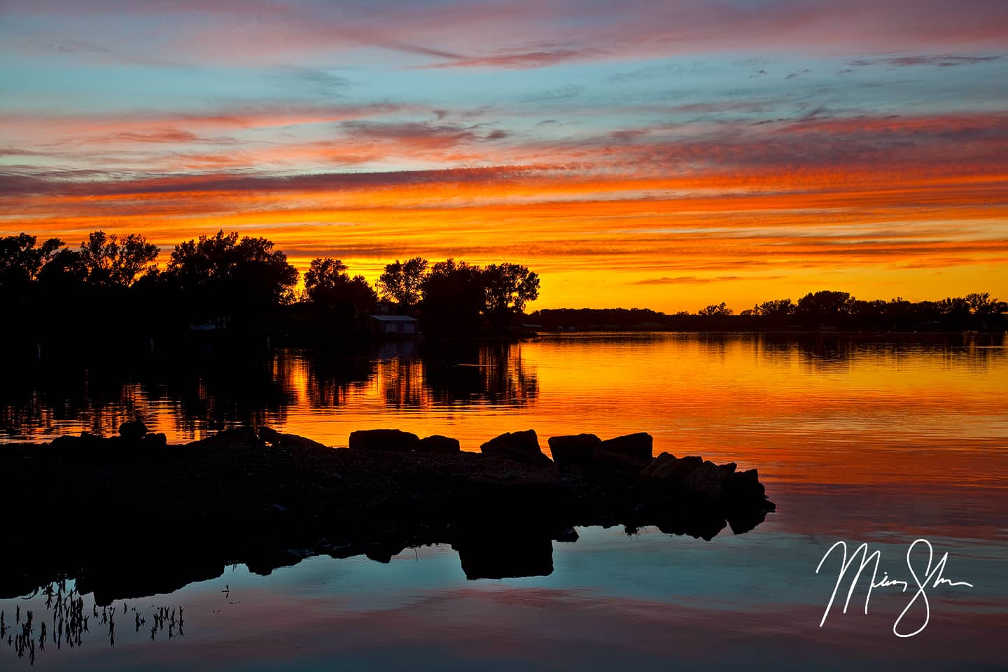 Eureka City Lake Sunset - Eureka City Lake, Kansas