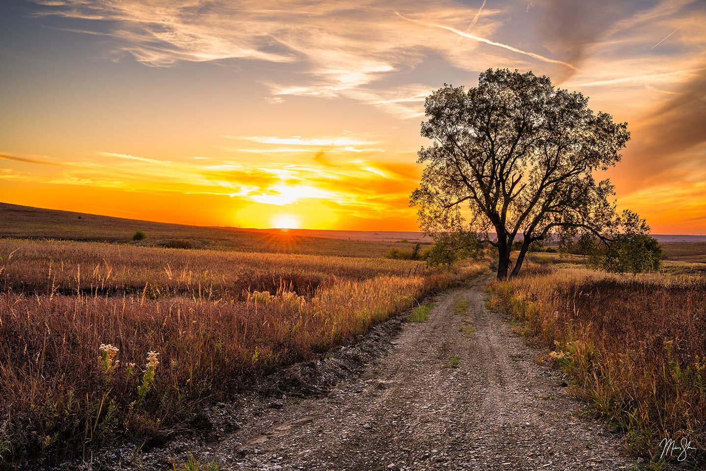 Flint Hills Autumn Sunset - Flint Hills, Kansas