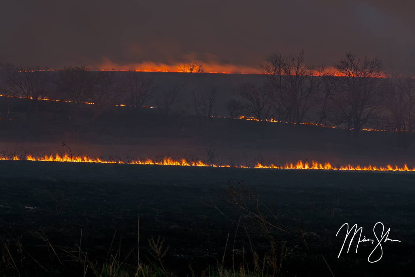 Flint Hills Fire - East of Marion, Kansas