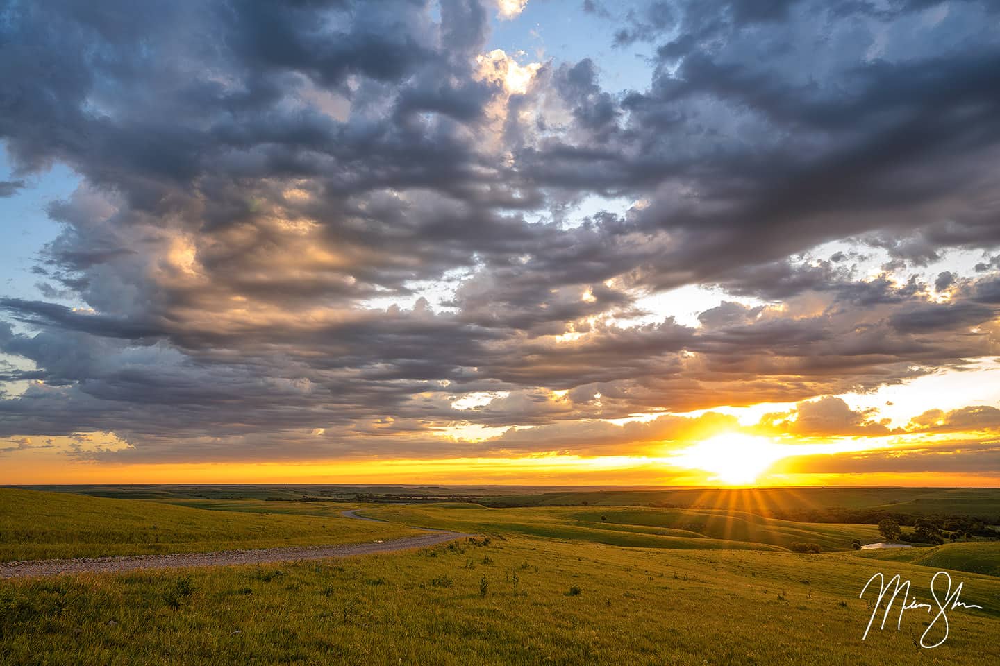 Flint Hills Summer Sunrise - Flint Hills, Southeast of Cassoday, Kansas