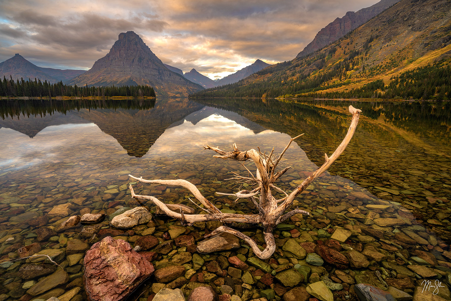 Two Medicine Lake on an overcast but perfectly calm morning. Limited Edition of 50.