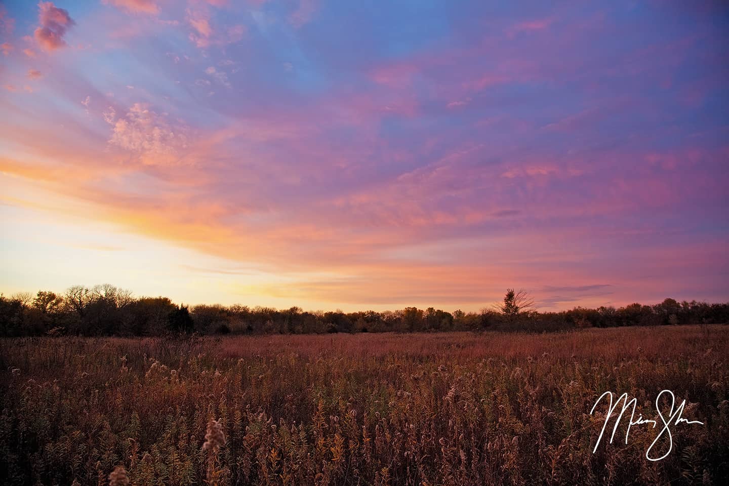 Kansas Autumn Sunset - Pawnee Prairie Park, Wichita, Kansas