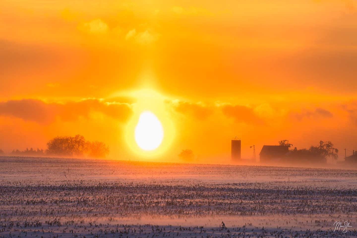 Kansas Winter Sunset - Godard, Kansas