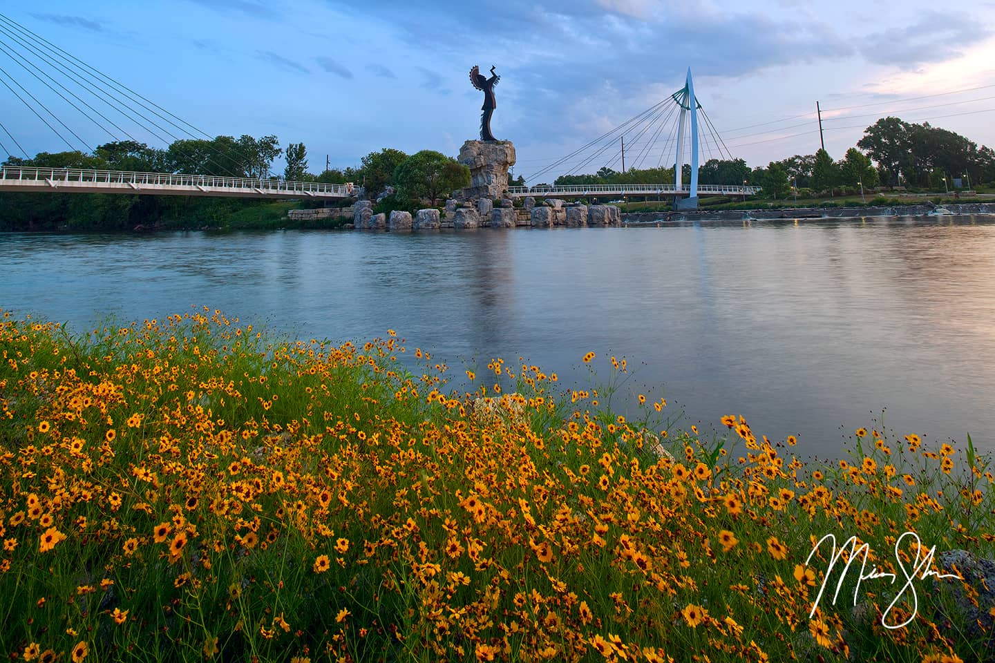 Keeper of the Plains Sunflowers - Keeper of the Plains, Wichita, Kansas