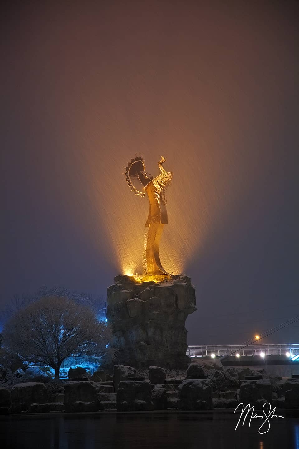 Keeper of the Plains Winter Illumination - Keeper of the Plains, Wichita, KS