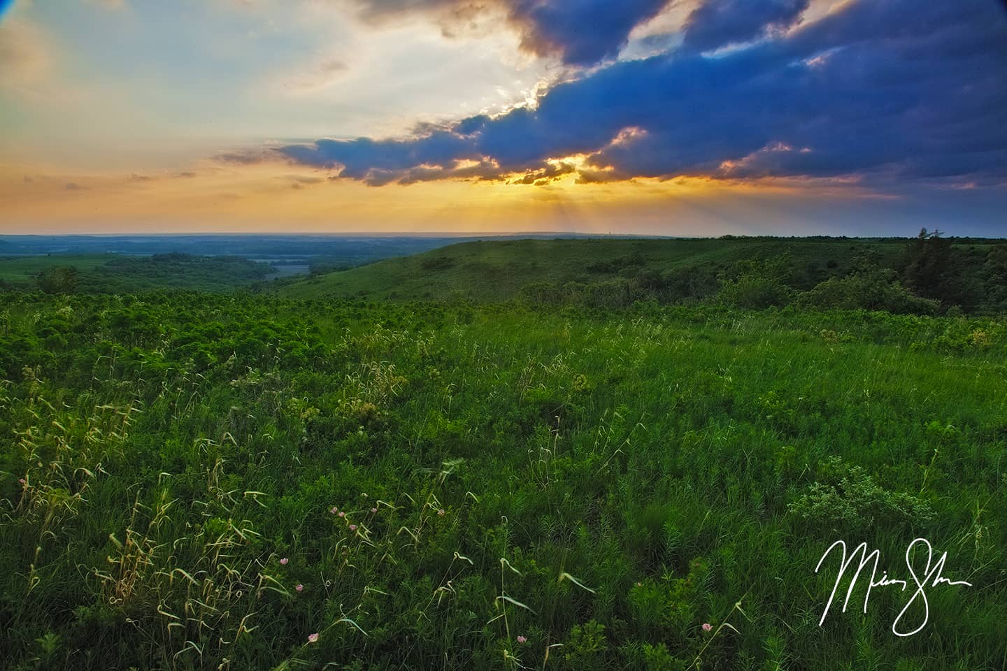 Konza Prairie Sunset - Konza Prairie, Manhattan, Kansas