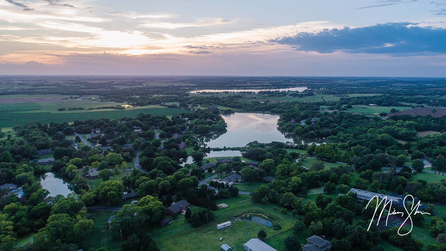 Lake Waltanna and Lake Afton Summer Sunset - Lake Waltanna, Kansas