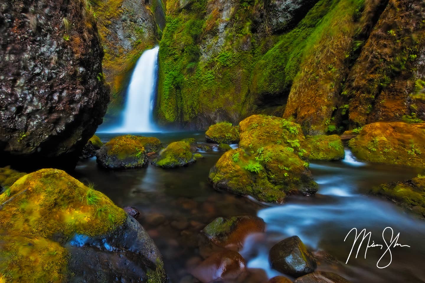 Late Summer at Wahclella Falls - Wahclella Falls, Columbia River Gorge, Oregon