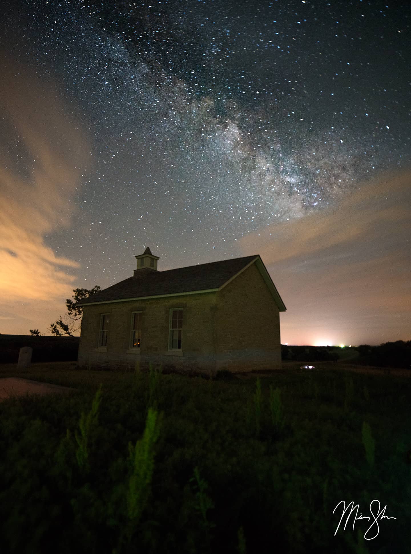 Lower Fox Creek Schoolhouse Milky Way - Lower Fox Creek Schoolhouse, Tallgrass Prairie National Preserve, Kansas