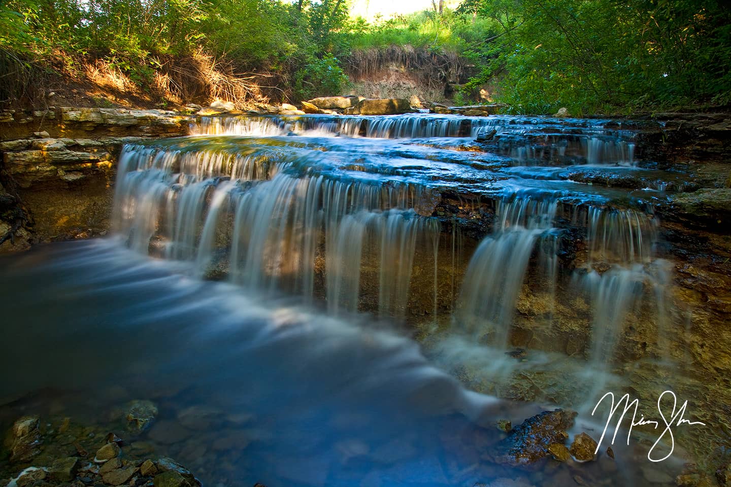 Lower Prather Creek Falls - Chase State Fishing Lake, Kansas