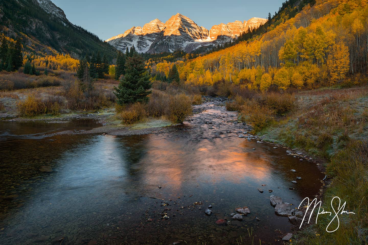 Maroon Bells Autumn Sunrise - Maroon Bells, Aspen, Colorado