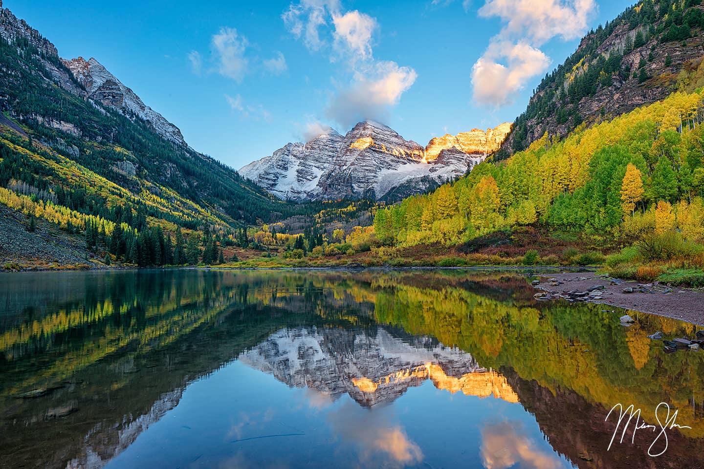 Open edition fine art print of Maroon Bells Magic from Mickey Shannon Photography. Location: Maroon Bells, Colorado