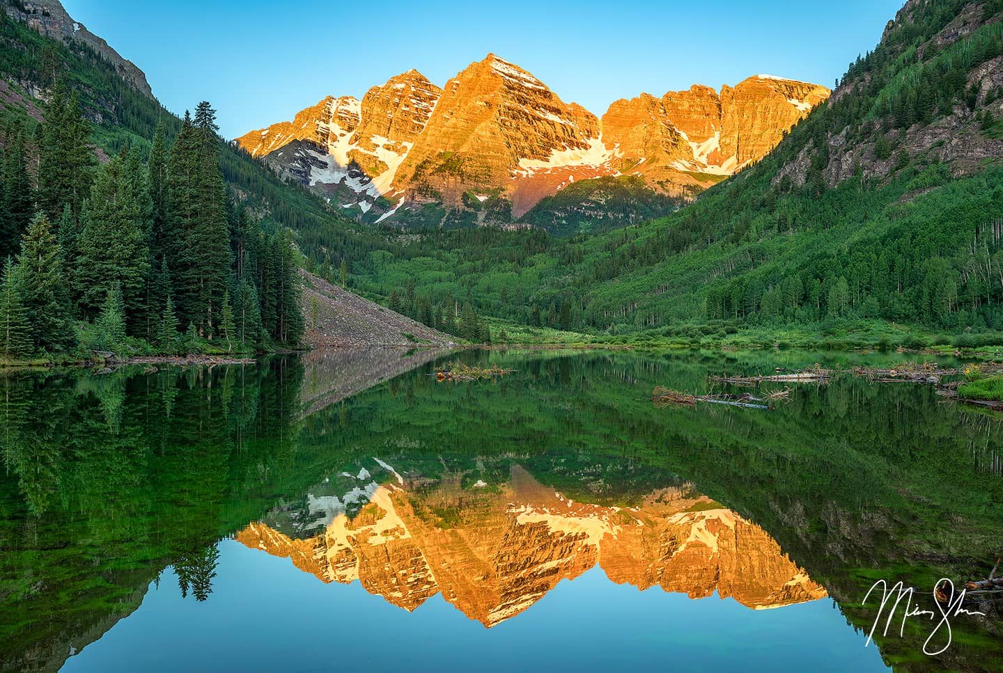 Maroon Bells Under Bluebird Skies - Maroon Bells, Aspen, Colorado