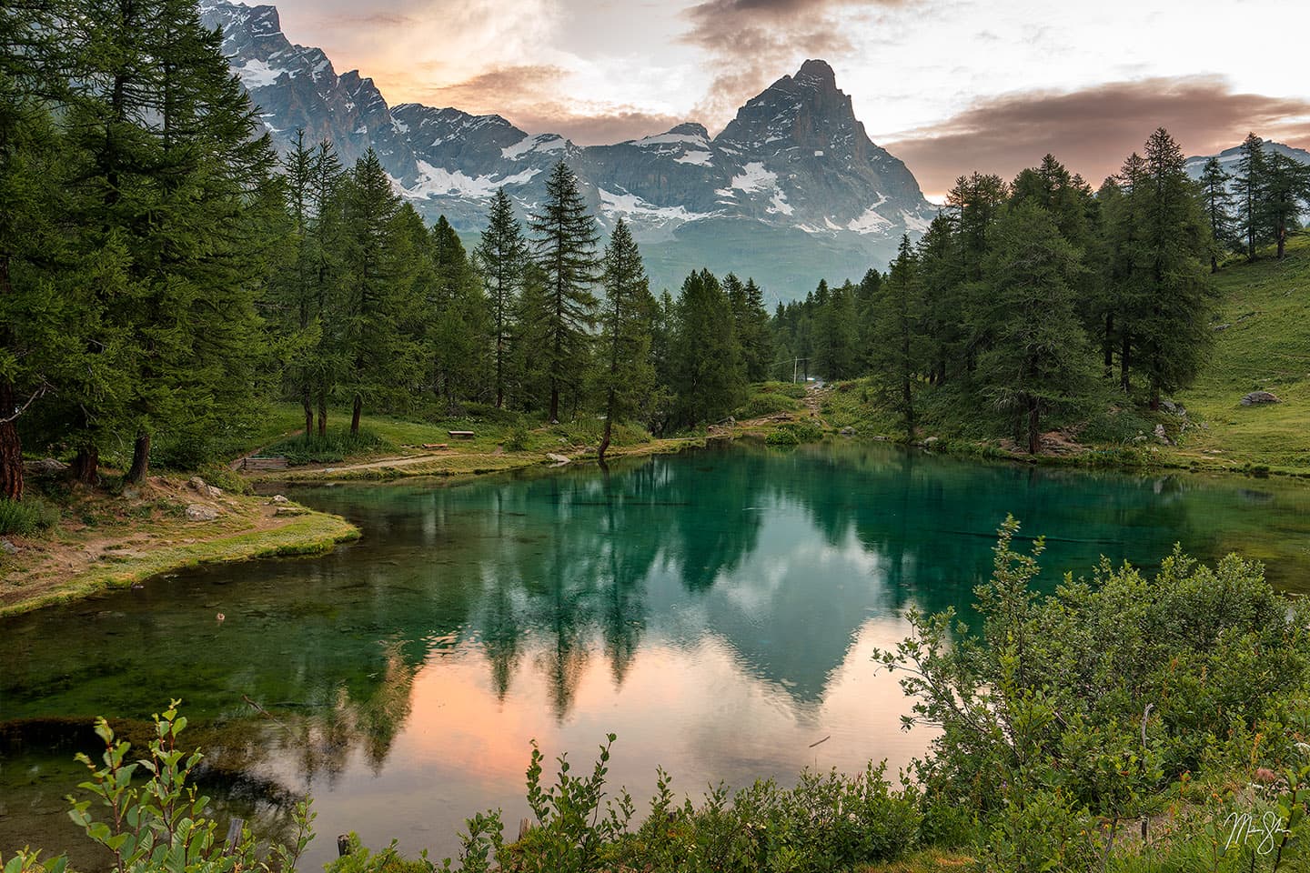 Matterhorn Reflections At Lago Blu Lago Blu Aosta Valley Breuil Matterhorn Reflections At Lago Blu Lago Blu Aosta Valley Breuil