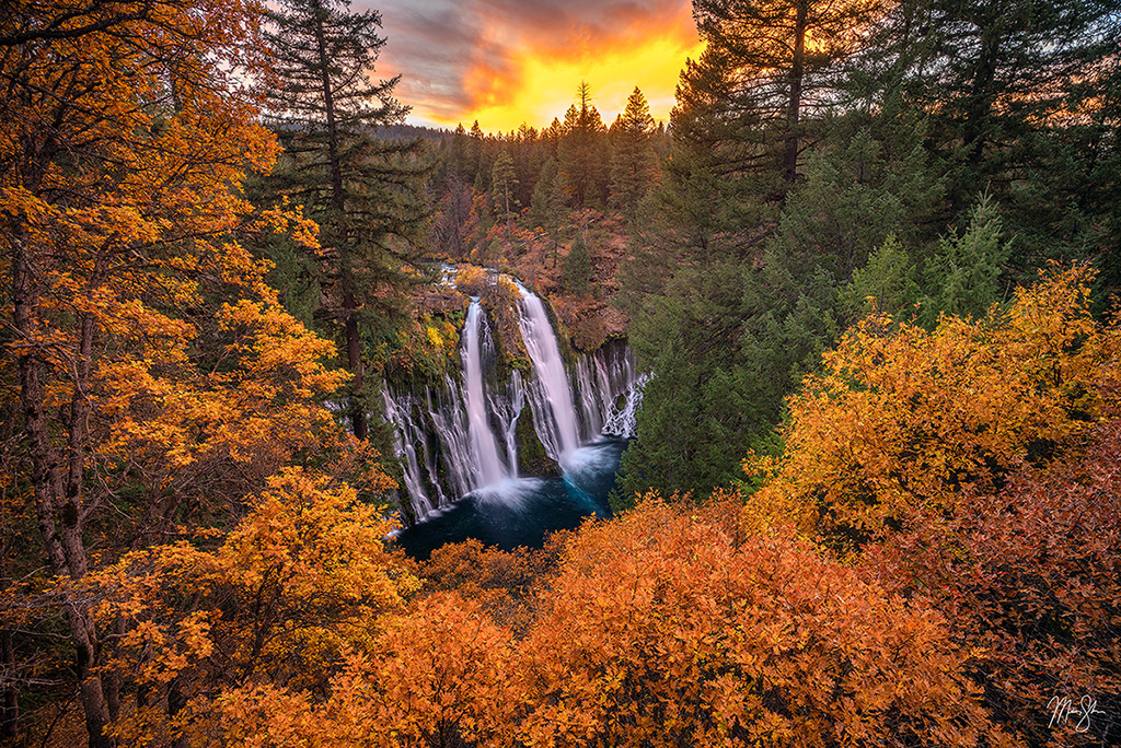 Burney Falls Sunset Burney Falls, California Mickey Shannon Photography