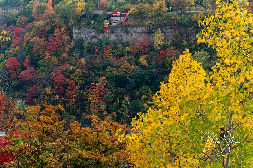 Niagara Whirlpool Aero Car in the Fall Niagara Falls, Ontario, Canada