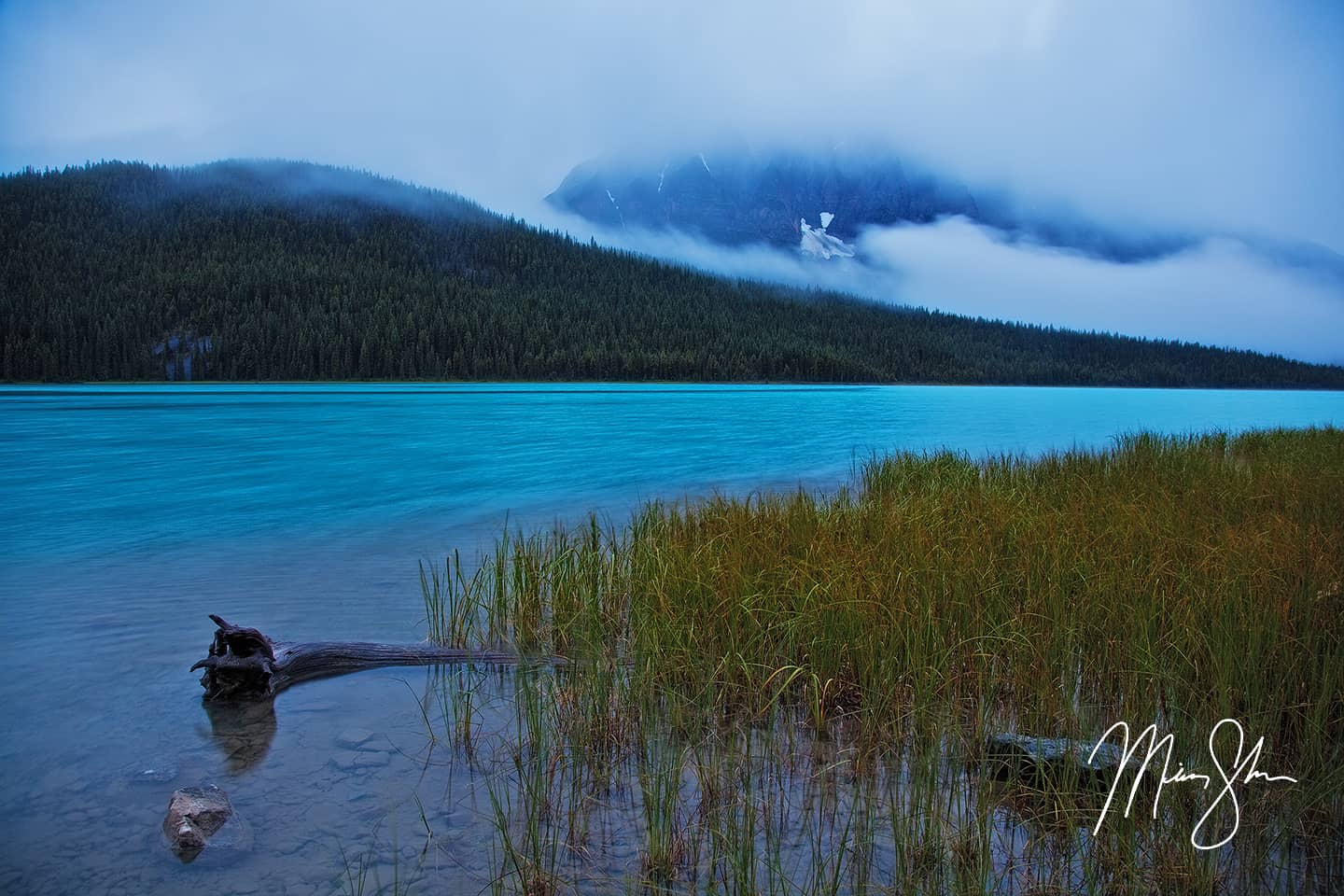 Misty Morning At Waterfowl Lake - Waterfowl Lake, Icefields Parkway, Banff National Park, Alberta, Canada