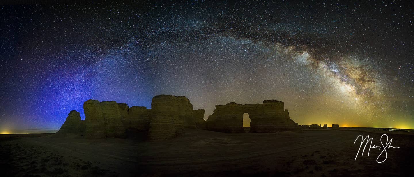 Monument Rocks Milky Way - Monument Rocks, Kansas