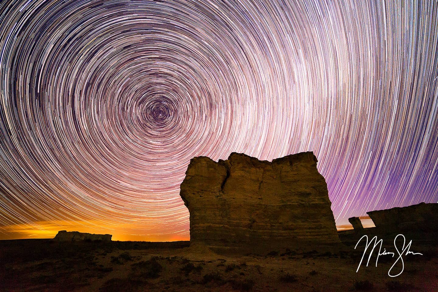 Monument Rocks Star Trails - Monument Rocks, Kansas