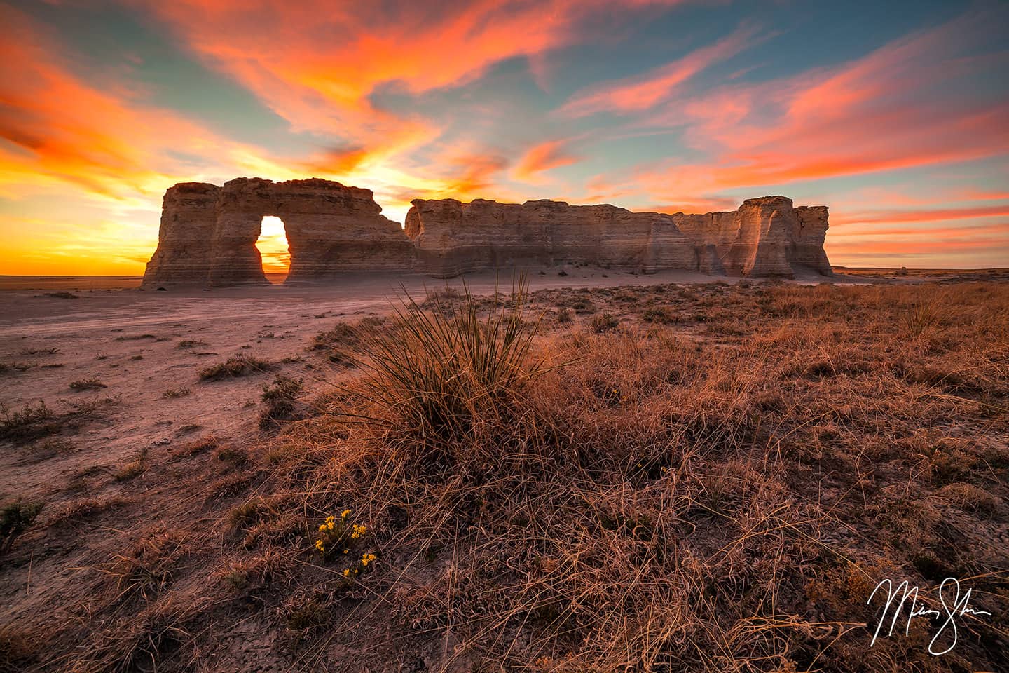 Monument Rocks Sunset Warmth - Monument Rocks, Kansas