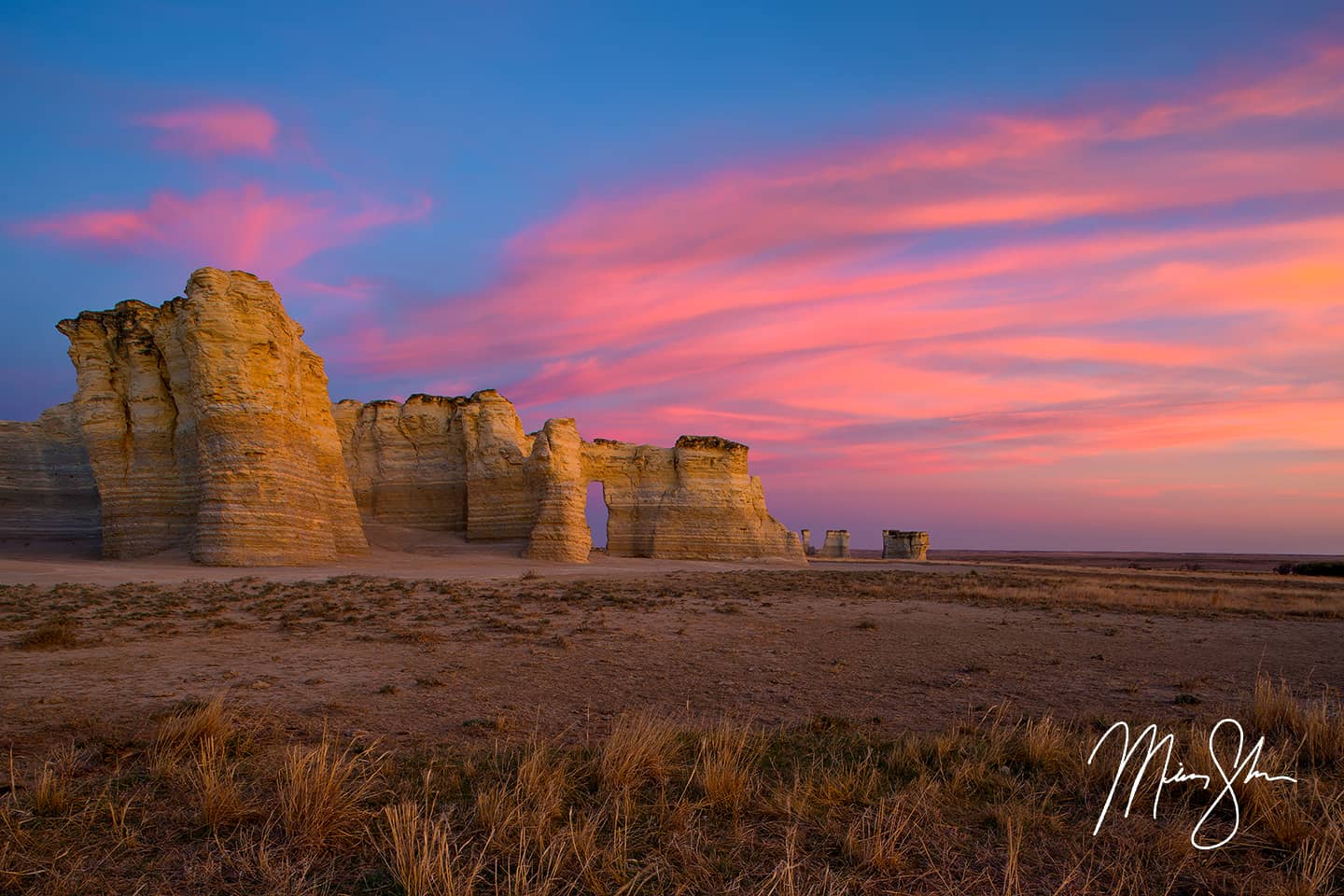 Monument Rocks Sunset - Monument Rocks, Kansas