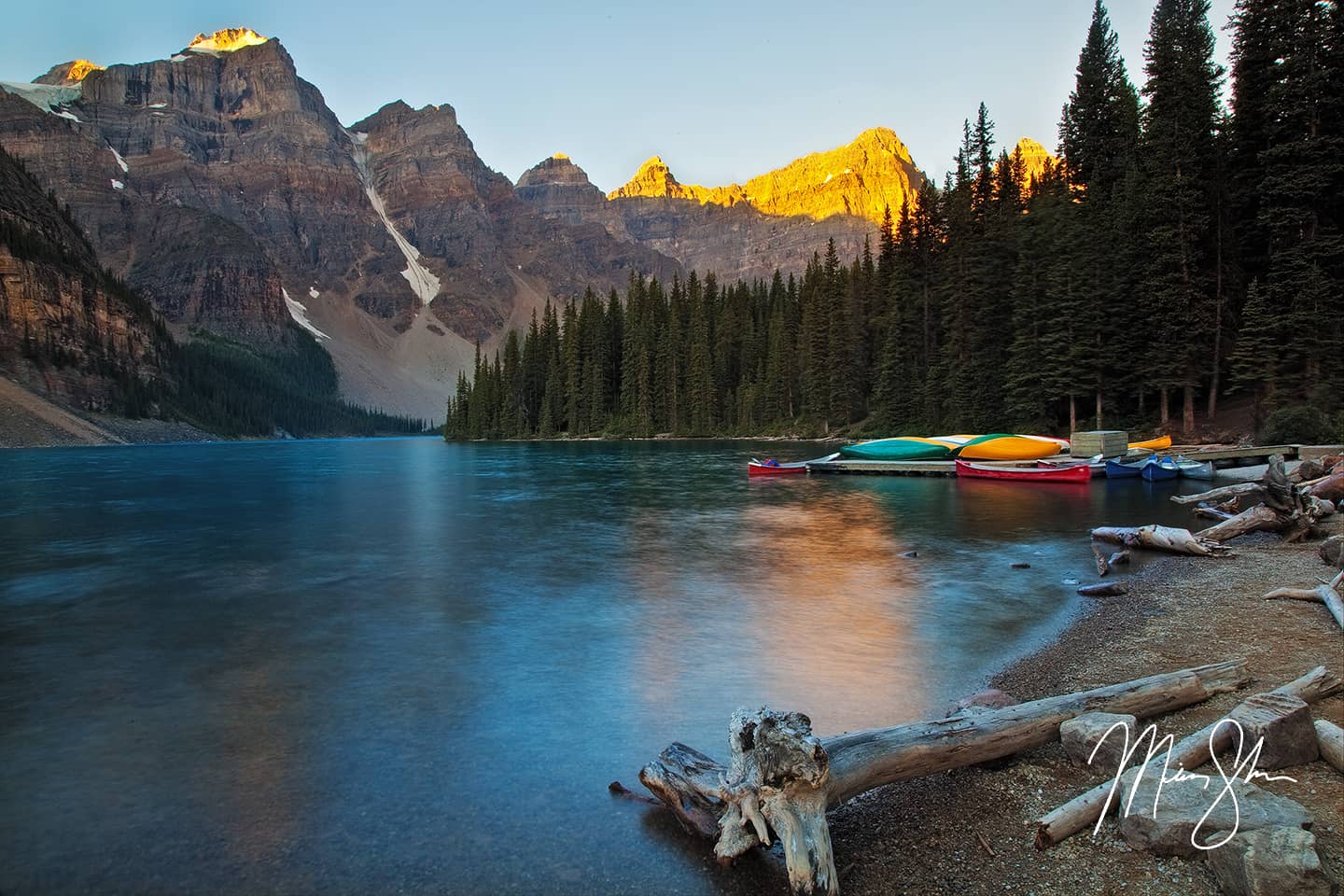 Moraine Lake Canoes - Lake Louise, Banff National Park, Alberta, Canada