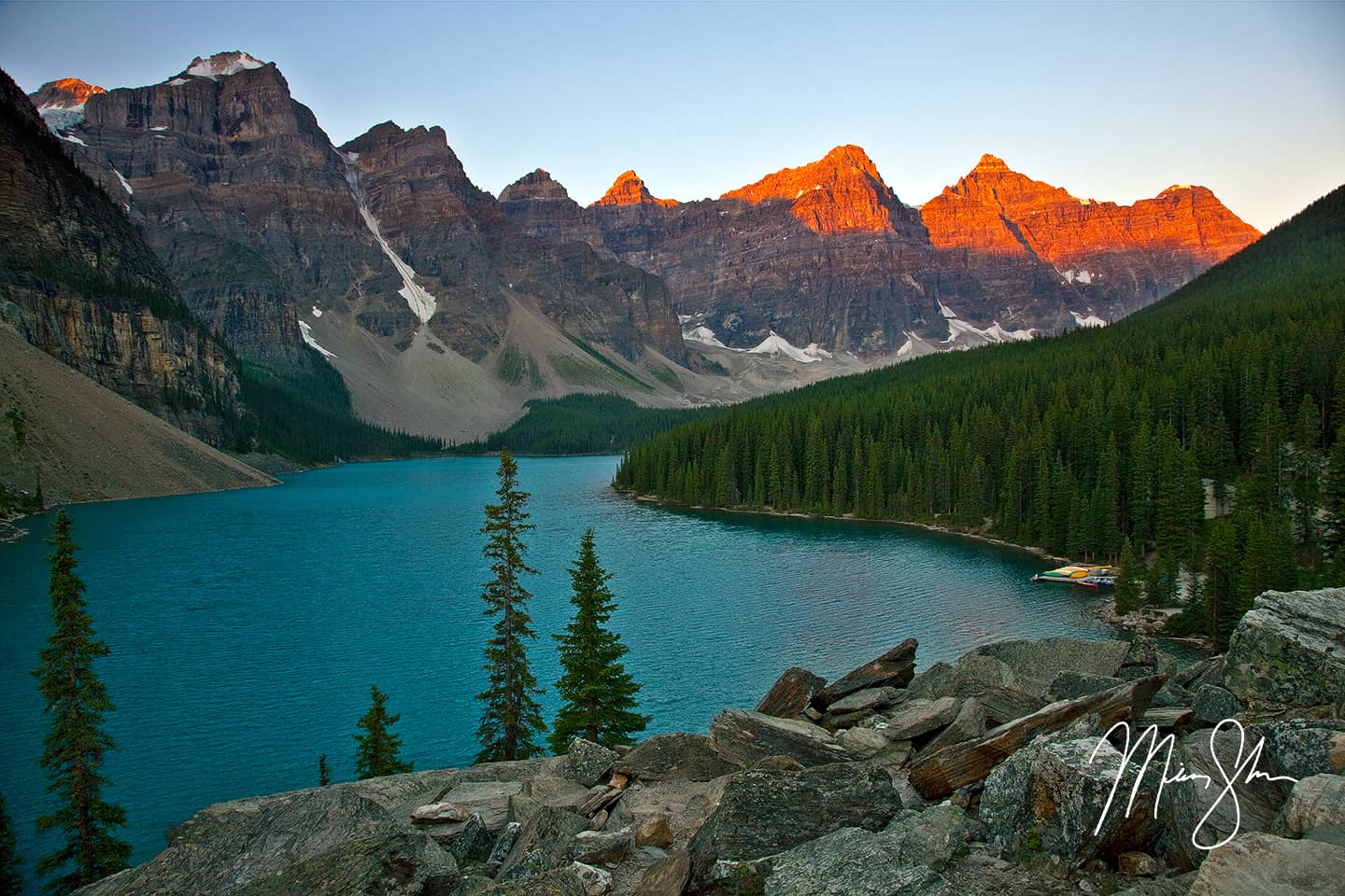 Moraine Lake Sunrise - Moraine Lake, Valley of the Ten Peaks, Banff National Park, Alberta, Canada