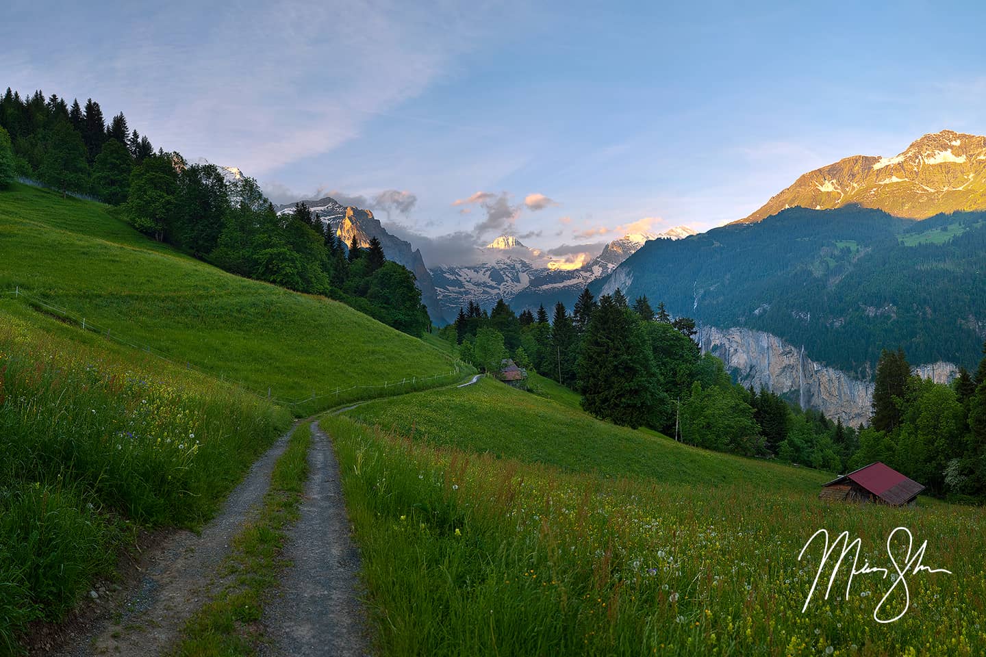 Open edition fine art print of Morning In The Alps from Mickey Shannon Photography. Location: Near Wengen, Bernese Alps, Switzerland