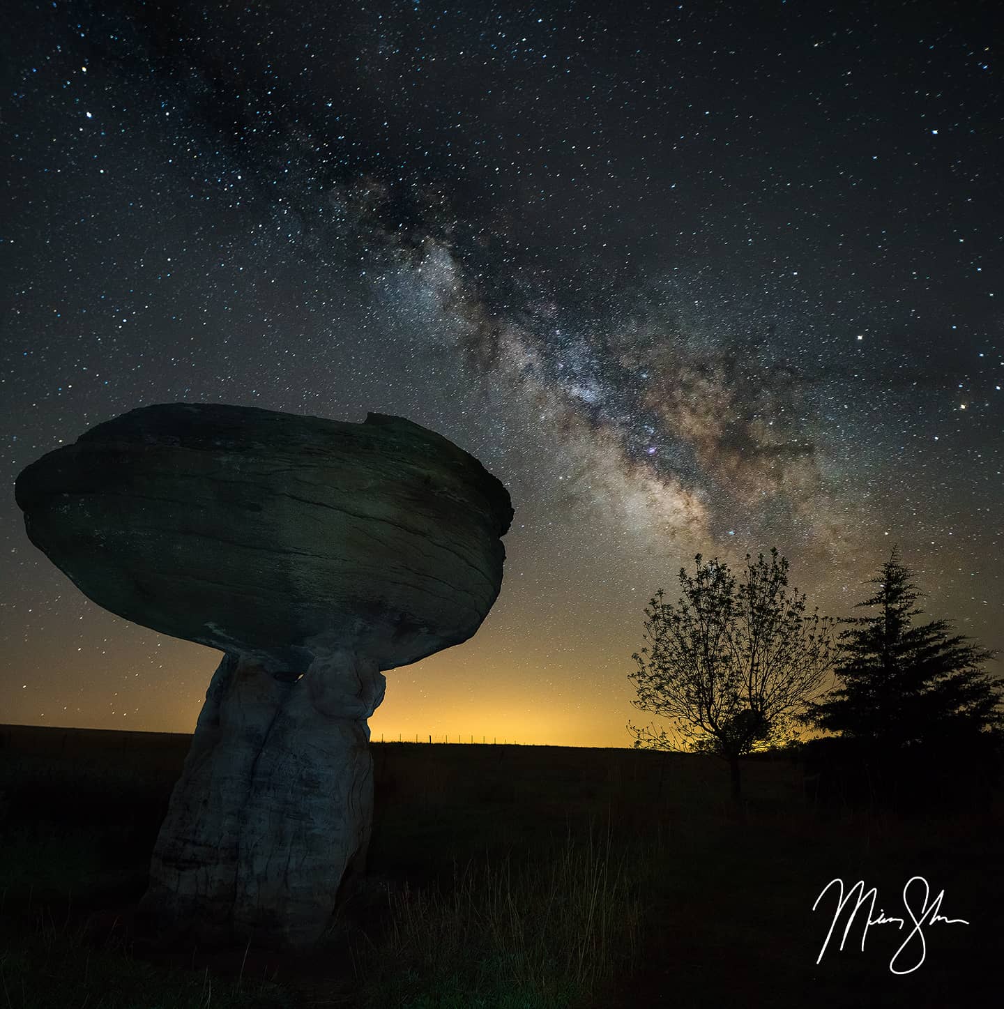 Mushroom Rock Milky Way - Mushroom Rock State Park, Kansas
