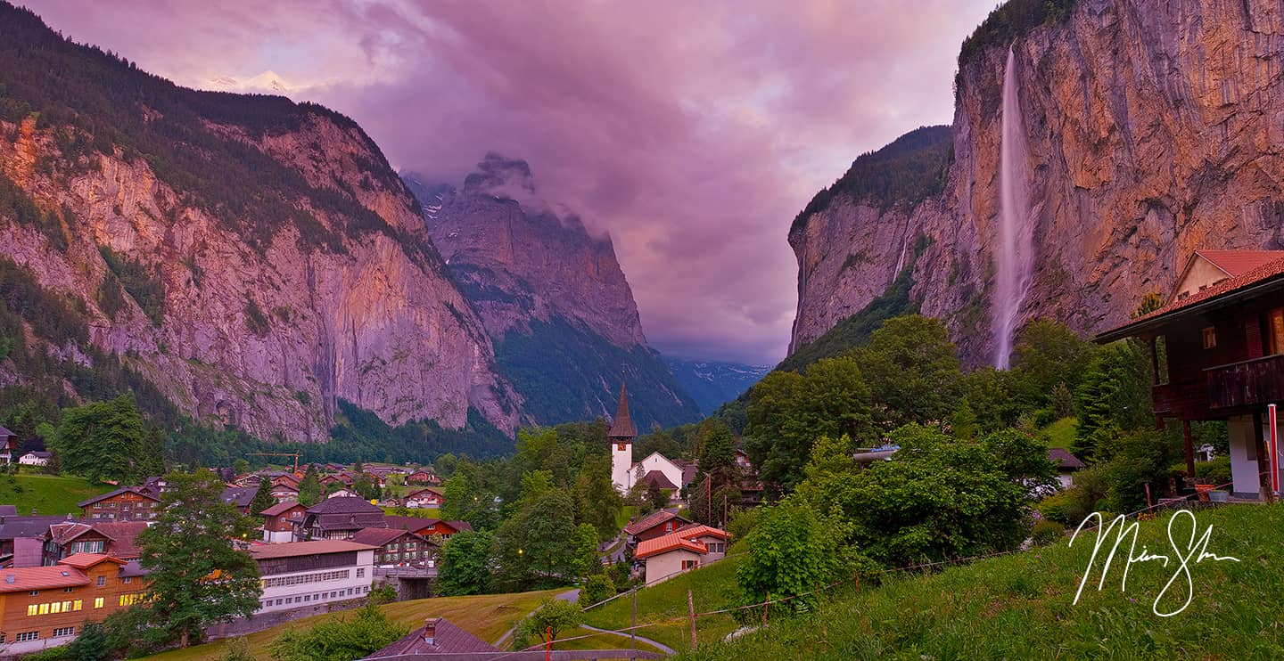 Purple Lauterbrunnen Sunset - Lauterbrunnen, Bernese Alps, Switzerland